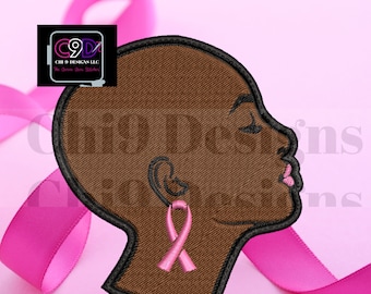 Embroidered Iron in Patch Breast Cancer Survivor Ribbon
