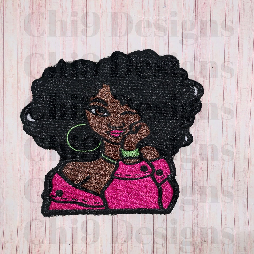 Winking Eye Afro Patch - Etsy