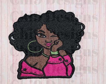 Winking Eye Afro Patch