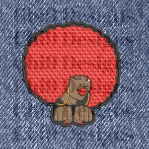 Fro and Fist Embroidered Iron on