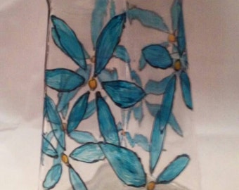Hand painted Glass Vase