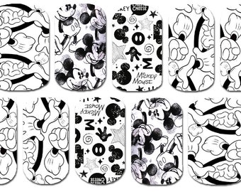 Mickey Nail Decals - Disney Nail Art - Mickey Mouse Graffiti Nail Designs - Peek-A-Boo Nail Wraps - Free Samples with every order!