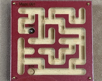 Wooden Maze - Square Style (3 inch sq red)