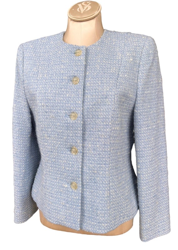 Pendleton Vintage Powder Blue Tweed Sparkle Blazer