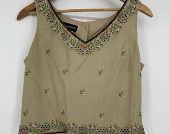 Hériter / embroidery parts camisole COTTON Embroidered Camisole Tank Top // Made From Vintage