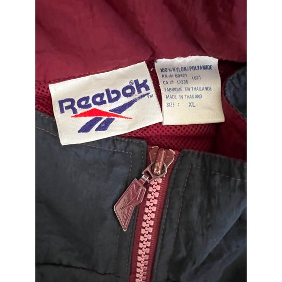 Vintage Reebok 90s Navy & Maroon Full Zip Windbre… - image 3