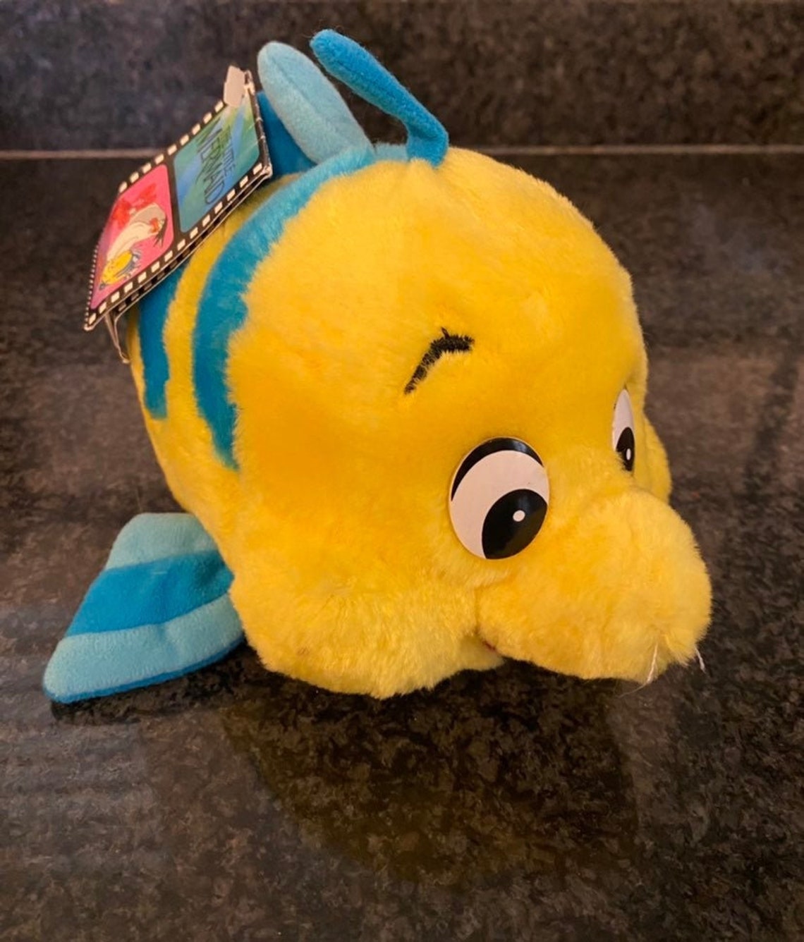 New Rare Vintage Little Mermaid Flounder Disney Plush with Etsy