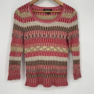 Y2K Sweater Blouse Multicolor Striped Top Etcetera Women’s Small