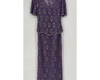 Vestido de novia SCALA con cuentas y lentejuelas pequeñas para mujer, vestido formal morado