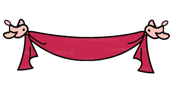 Pink Announcement Banner W Birdies Clipart Etsy