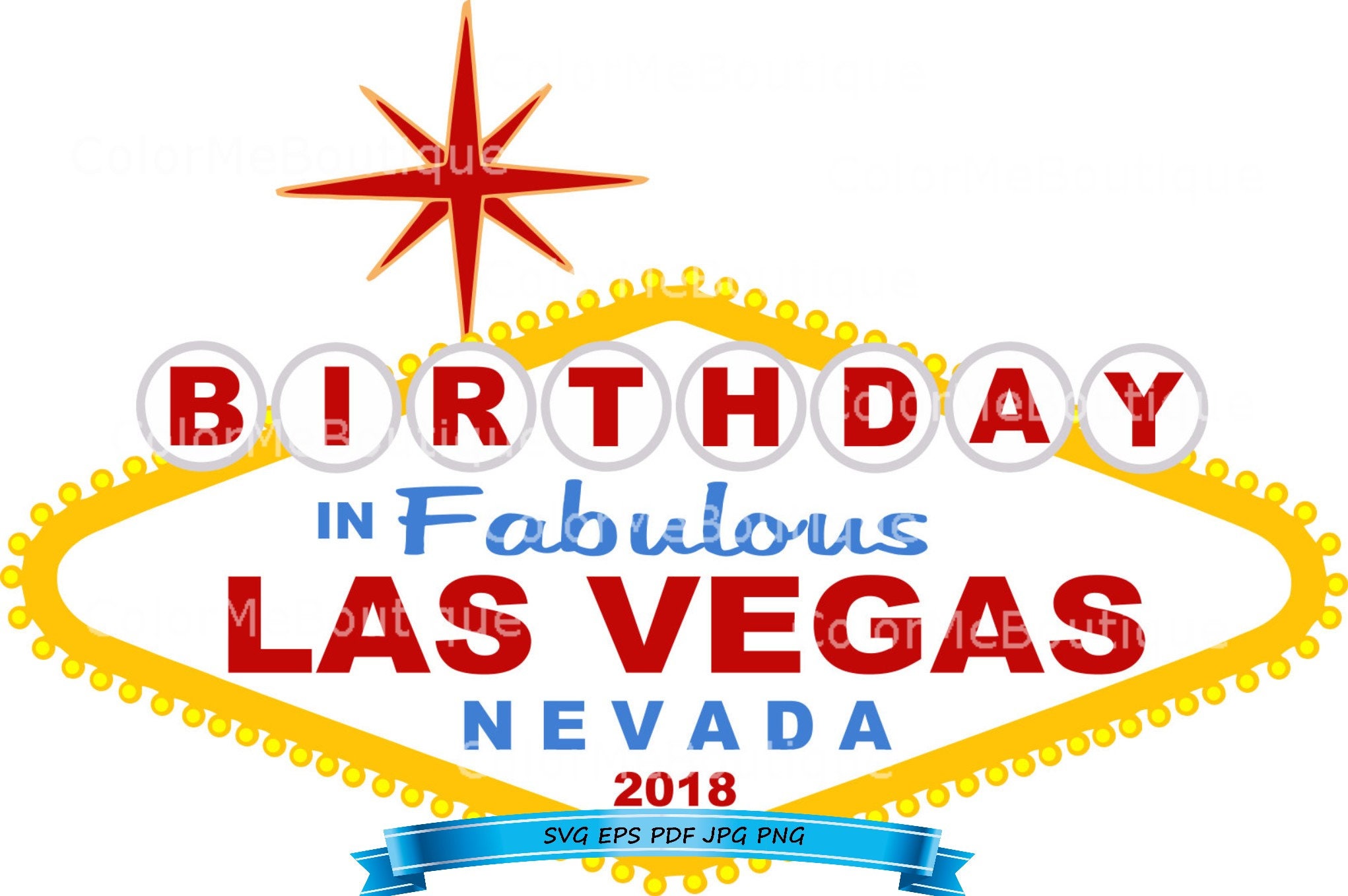 Download Birthday In Las Vegas Sign Clipart | Etsy