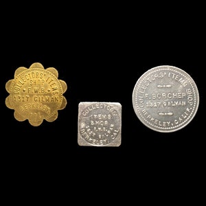 Set of 3 Fred W. Borcher Berkeley Trade Tokens