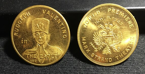mark strand theater 1925 Rudolph Valentino Movie World Premiere Brass Token