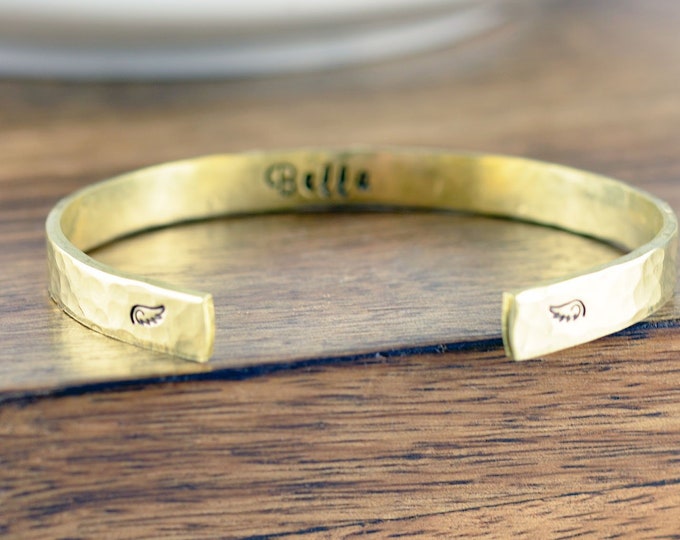 Gold Cuff Bracelet, Memorial Bracelet, Remembrance Gifts, Baby Loss Gift, Dog Loss Gift, Sympathy Gift, Memorial Gift, Pet memorial bracelet