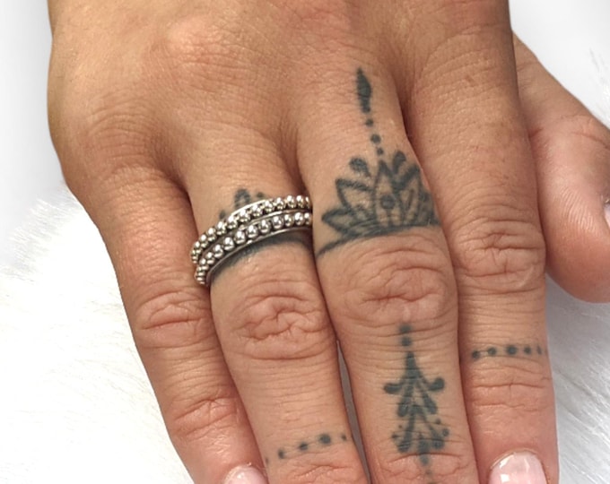 Beaded Sterling Silver Ring, Beaded Ring, Minimal Beaded Silver Ring, Stacking Silver Ring, Stacking Rings, Boho Ring, Unique Gifts