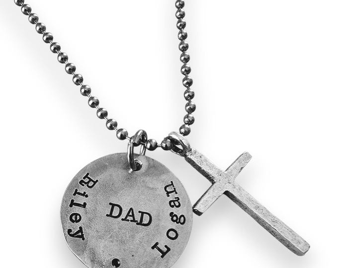 Fathers Day Gift , Gift for Dad, Personalized Dad Necklace, Mens Jewelry, Gift for Him, Mens Necklace, Father Necklace