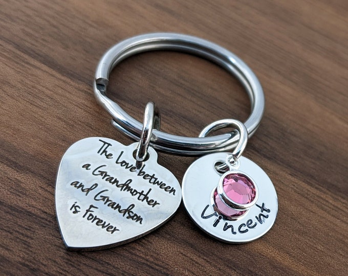 The Love Between A Grandmother and Grandson Is Forever Keychain, Gift for Grandmother, Gift for Grandma, Grandmother Gift, Grandma Gift