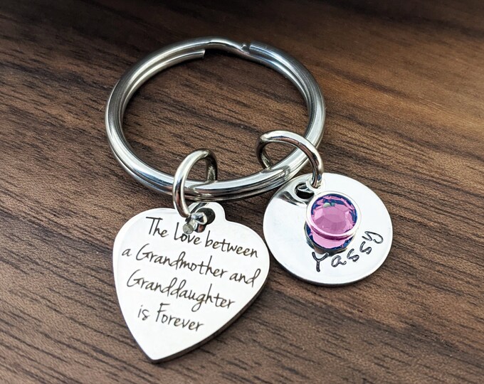 The Love Between A Grandmother and Granddaughter Is Forever Keychain, Gift for Grandmother, Gift for Grandma, Grandmother Gift, Grandma Gift