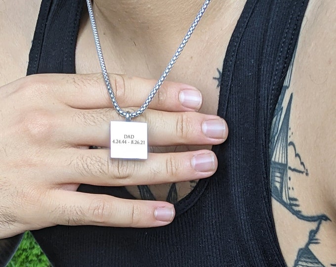 Cremation Necklace, Cremation Jewelry for Men, Pendant for Ashes, Urn for Ashes, Urn for Dogs Ashes, Men's Memorial Necklace