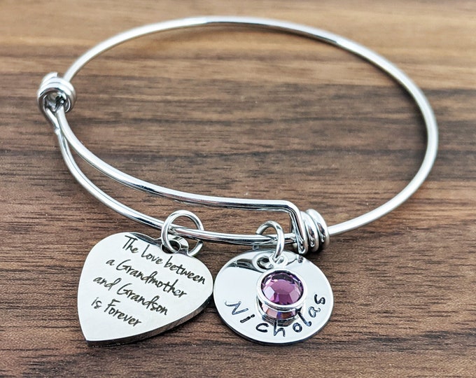 The Love Between A Grandmother and Grandson Is Forever Bracelet, Gift for Grandmother, Gift for Grandma, Grandmother Gift, Grandma Gift