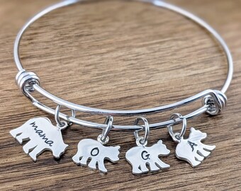 Mama Bear, Baby Bear Bracelet - Mama Bear Jewelry - Bear Cubs Bracelet - Bear Cub Jewelry - Mothers Bracelet - Mom Bracelet - Daughter Gift