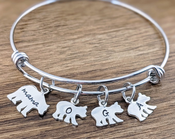 Mama Bear, Baby Bear Bracelet - Mama Bear Jewelry - Bear Cubs Bracelet - Bear Cub Jewelry - Mothers Bracelet - Mom Bracelet - Daughter Gift