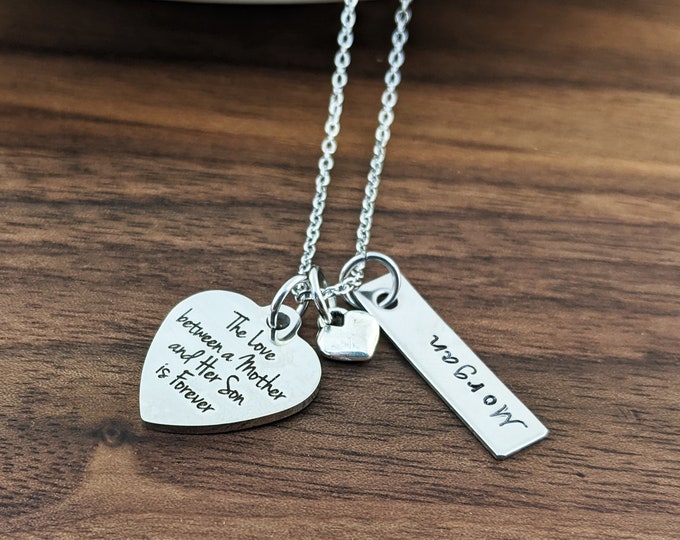 The Love Between A Mother And Her Son Is Forever Necklace / Mother and Son Gift, Mothers Jewelry, Mothers Day Gift, Mothers Necklace