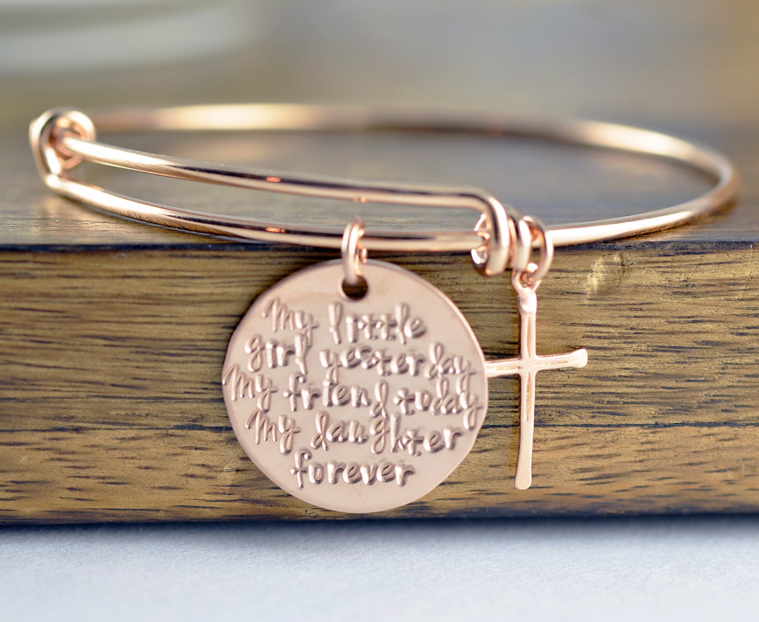 thumbnail image 2 of Eilygen Daughter In Law Gift Adjustable Wire Bangle Bracelet For Daughter In Law Wedding Jewerly Bride To Be Gift From Mother In Law, Metal 2 of 11
