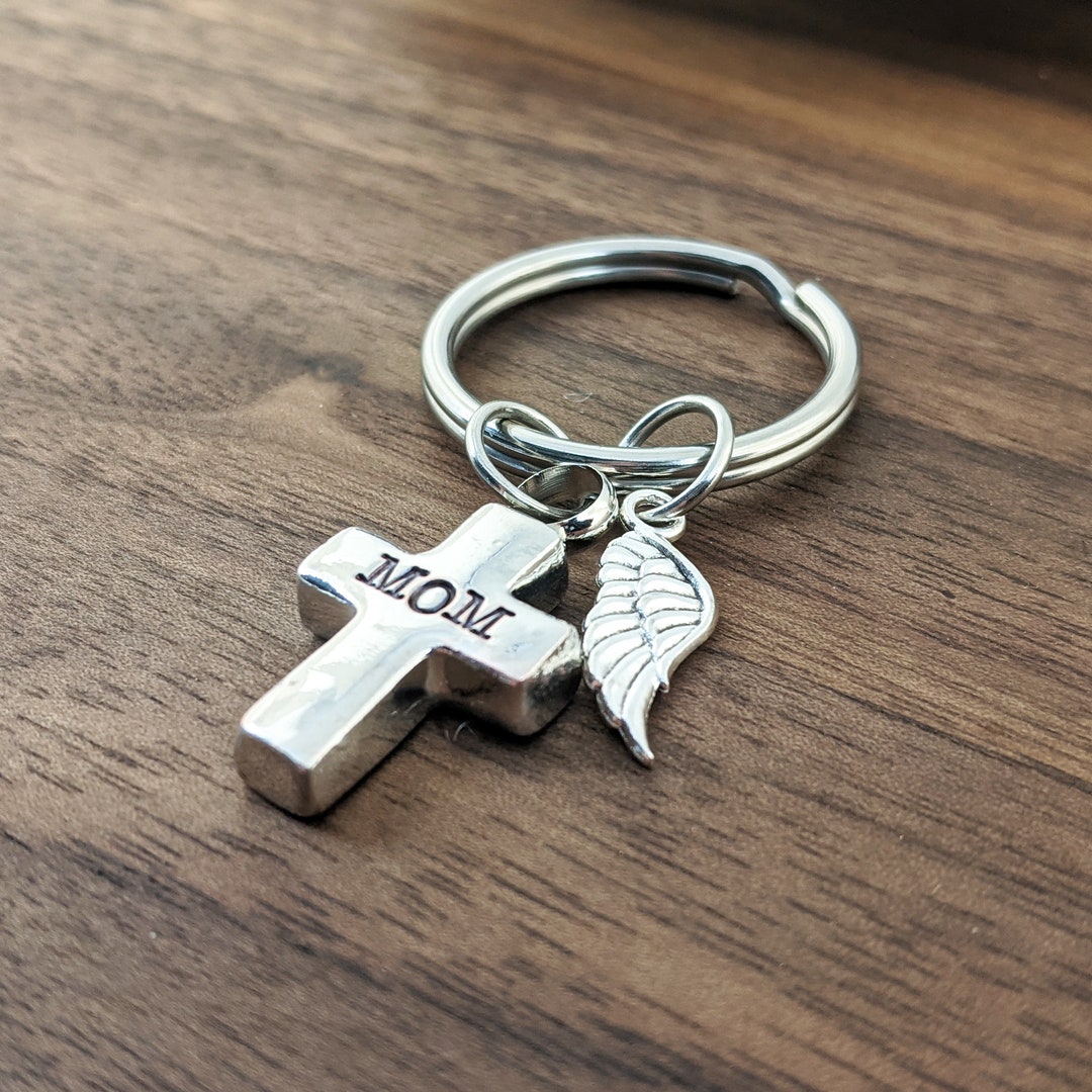Cremation Keychain, Cremation Jewelry, Cross Urn Keychain for Ashes