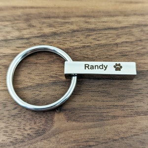 Personalized Cremation Urn Keychain for Ashes Memorial Engraving Custom Bar Keychain Loss of Dog Gift Jewelry for Human or Dog Pets Ashes