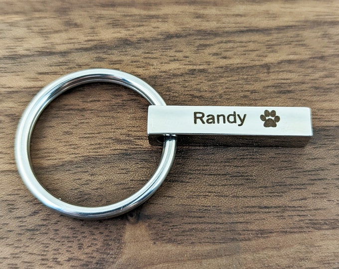 Personalized Cremation Urn Keychain for Ashes Memorial Engraving Custom Bar Keychain Loss of Dog Gift Jewelry for Human or Dog Pets Ashes