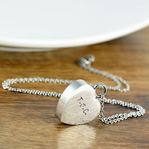 Personalized Cremation Jewelry, Ash Jewelry, Heart Cremation Pendant, Urn Necklace For Ashes, Silver Heart Necklace, Cremation Necklace