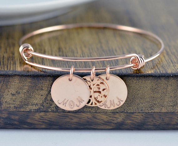 Rose Gold Family Tree Bracelet Mother s Bracelet Tree of Life Bracelet Family Tree Jewelry Grandmother Gift Mothers Day Gift Etsy