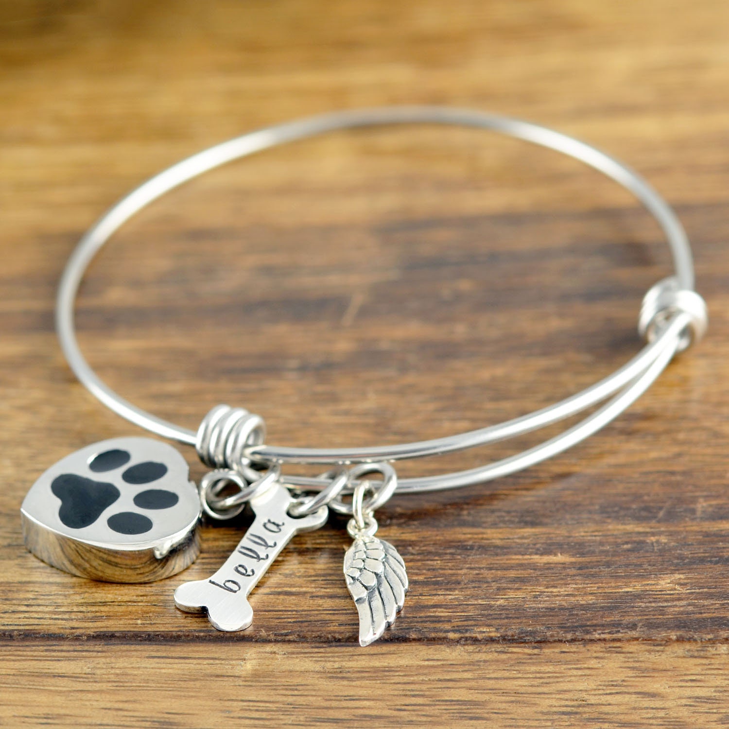 Personalized Dog Cremation Bracelet, Pet Memorial Bracelet