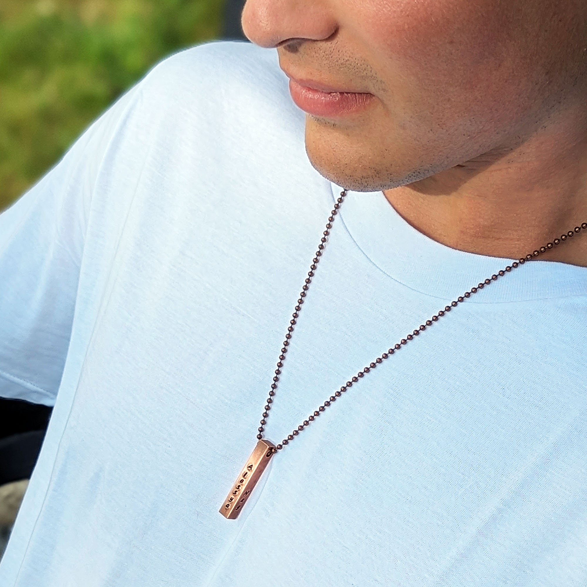 Personalized Copper Necklace Copper Bar Necklace Gift for Him Mens Jewelry Men s Bar Necklace Copper Anniversary Boyfriend Gift Etsy UK