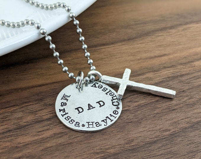 Fathers Day Gift , Gift for Dad, Personalized Dad Necklace, Mens Jewelry, Gift for Him, Mens Necklace, Father Necklace