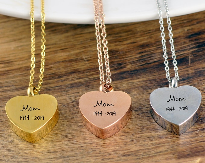 Personalized Cremation Jewelry, Urn Necklace for Human Ashes, Cremation Jewelry Necklace, Ashes Necklace, Ashes Jewelry, Loss of Mother