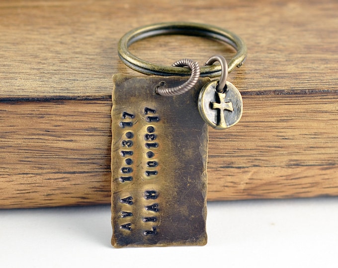 Father's Day Keychain Personalized, Dad Keychain, Dad Gift, Father's Day Gift, Fathers Keyring, Gift For Him, Hand Stamped Accessories