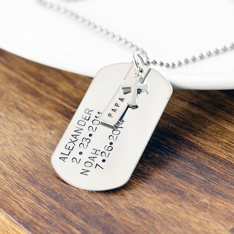 Dog Tags Custom Mens Personalized Necklace Personalized Father/'s Necklace Dad Necklace Mens Necklace Gift for Dad Father/'s day gift