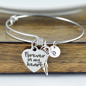 Forever in my heart, personalized bracelet, remembrance jewelry, remembrance bracelet, memorial bracelet, memorial jewelry, sympathy gift