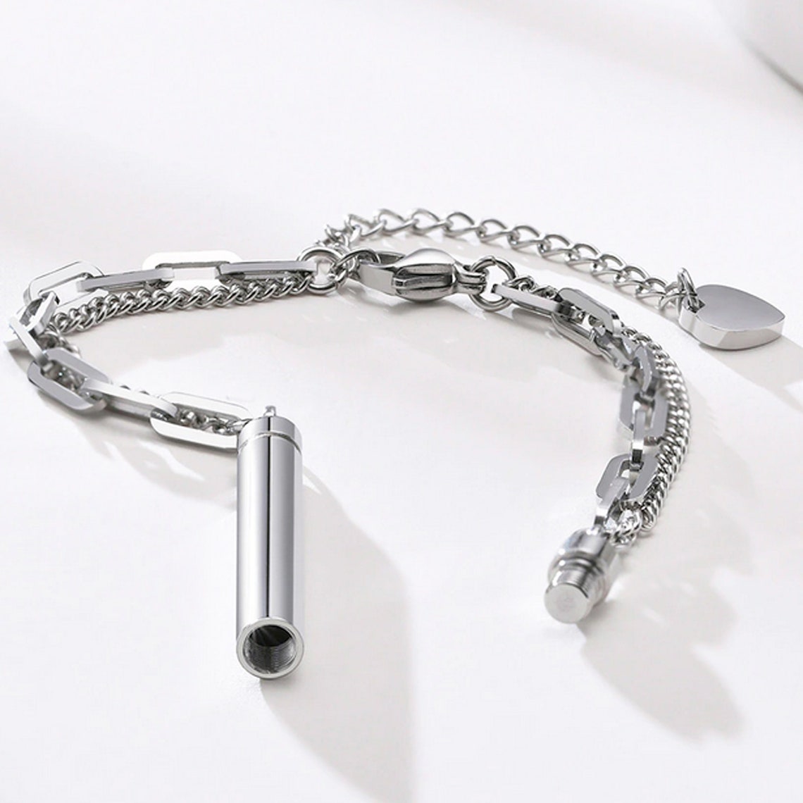 Mens Cremation Bracelet Silver Cremation Bracelet Memorial Etsy