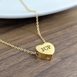 Personalized Cremation Jewelry, Cremation Necklace, Ash Jewelry, Heart Cremation Pendant, Urn Necklace For Ashes, Silver Rose Gold Heart