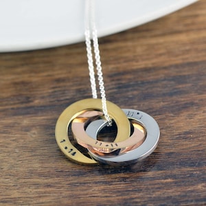 Necklace For Mom, Personalized Mothers Necklace, Kids&#39; Name Necklace, Custom Name Necklace, Russian Ring Necklace, Name Necklace For Mother