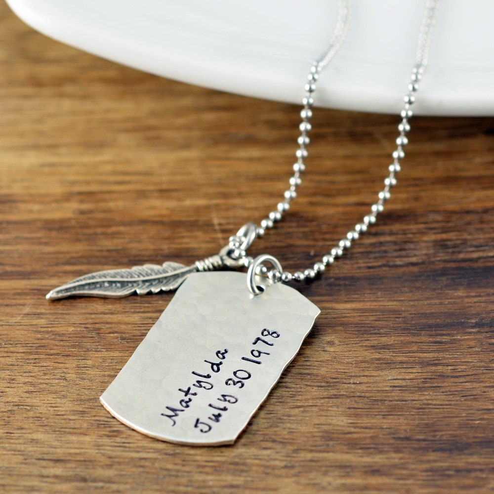 Gift For Men Feather Necklace Boyfriend Gift Sympathy Gift Etsy