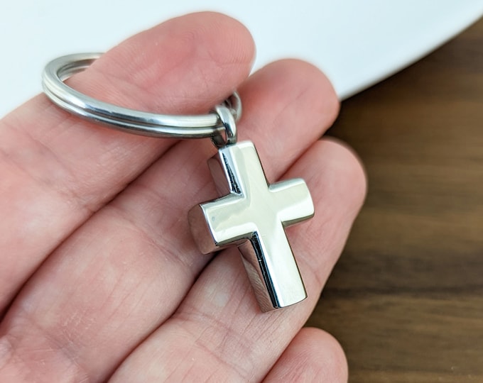 Cremation Cross Keychain, Sympathy gift, Memorial Gift, Cremation Keychain, personalized cross keychain, Ash Jewelry, Funeral Gifts