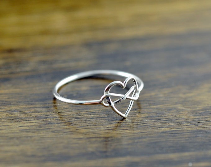 infinity ring, silver rings for women, heart ring, stacking rings, statement rings, gift for her, valentines day, romantic jewelry