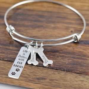 Dog Lover Gift, Dog Mom Gift, Puppy Bracelet, Dog Paw Jewelry, Paw Print Charm, Dog Jewelry, Dog Lover Gift Personalized, Dog Lover Jewelry