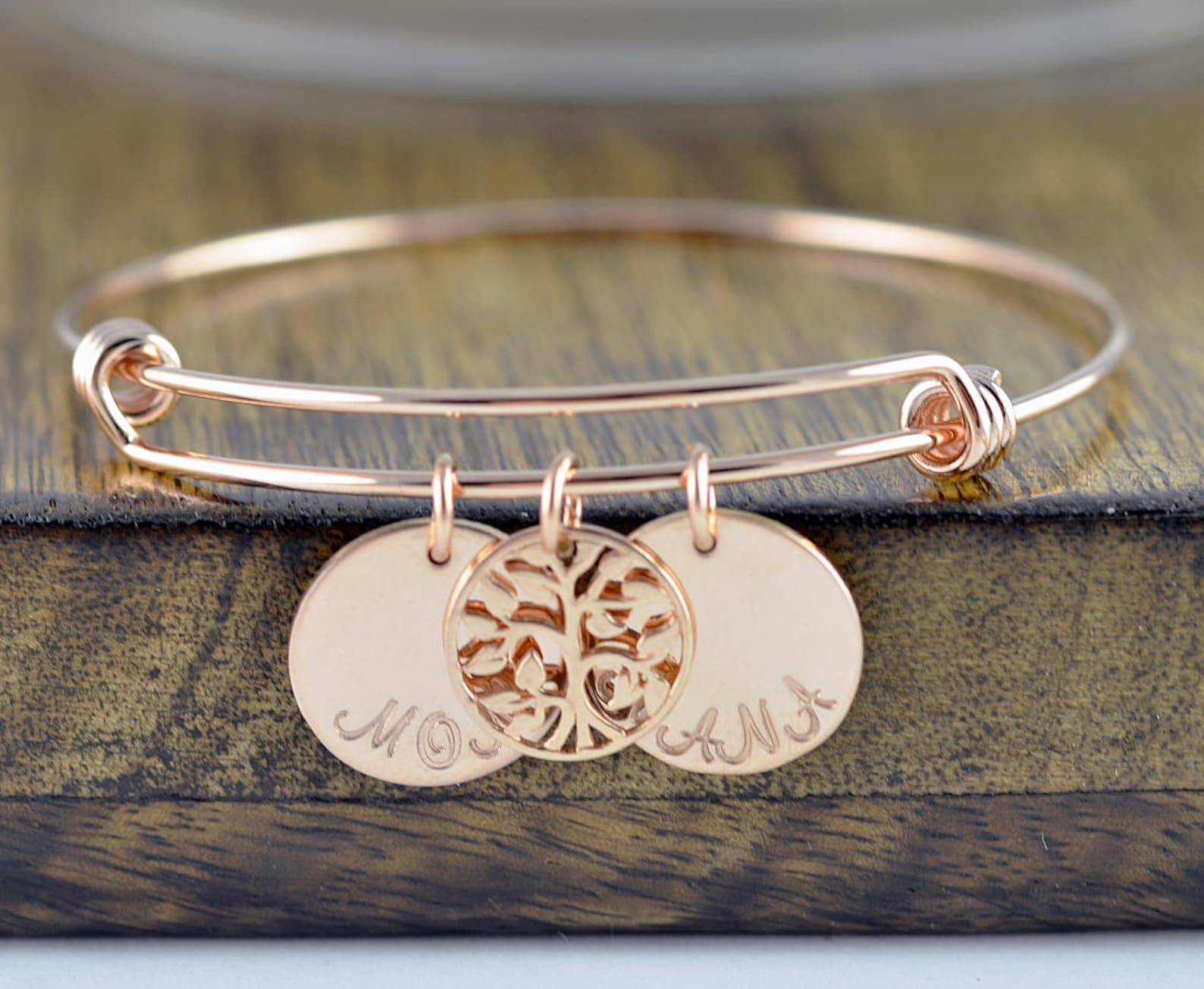 Rose Gold Family Tree Bracelet Mother's Bracelet Tree Etsy