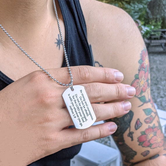 Hand Stamped Dog Tag Graduation Stainless Steel Pendant
