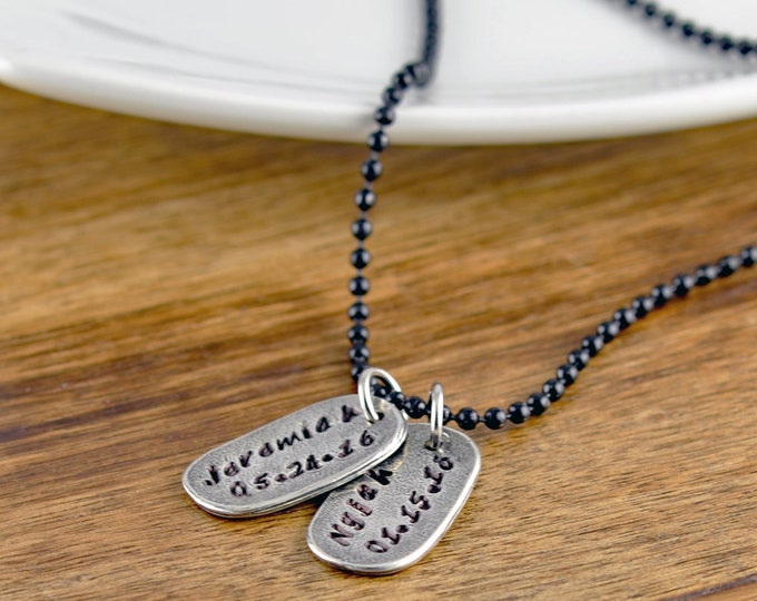 Fathers Day Gift, Personalized Mens Necklace, Mens Gift, Mens Jewelry, Dad Gift, Gift for Men, Gift for Dad, Tag Necklace for Men